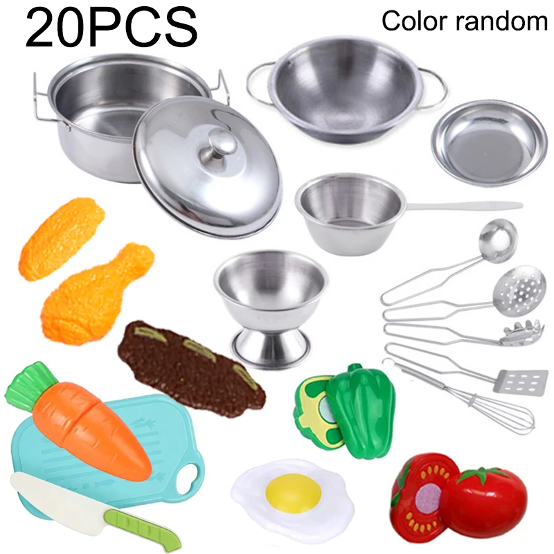 Deluxe Kitchen Play Set with Stainless Steel Cookware and Cooking Utensils – Perfect Educational Gift
