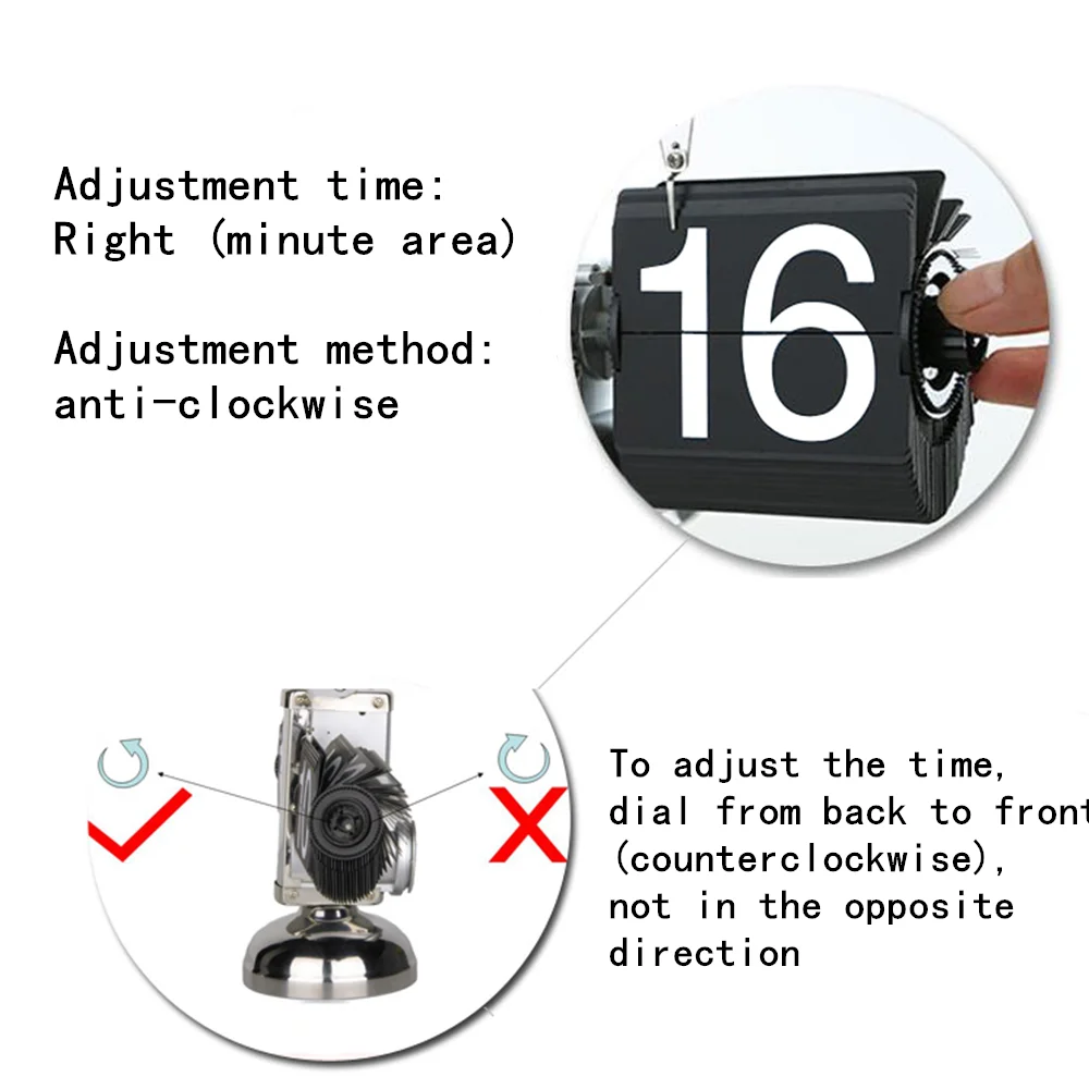 Digital Table Clock Automatic Scale Retro Flip Over Desk Clocks Stainless Steel Flip Internal Gear Operated Desktop Clock