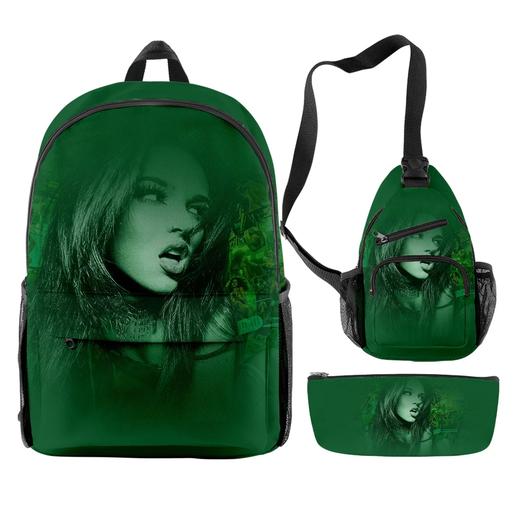 

Popular Youthful Funny Maggie Lindemann 3pcs/Set Backpack 3D Print Bookbag Laptop Daypack Backpacks Chest Bags Pencil Case