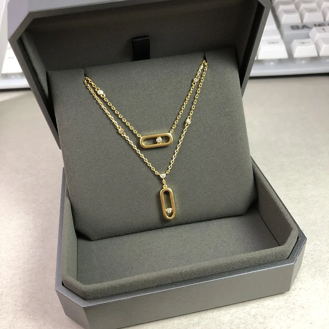 قلادة GM 925 من الفضة الإسترليني للسيدات بطبقات مز...