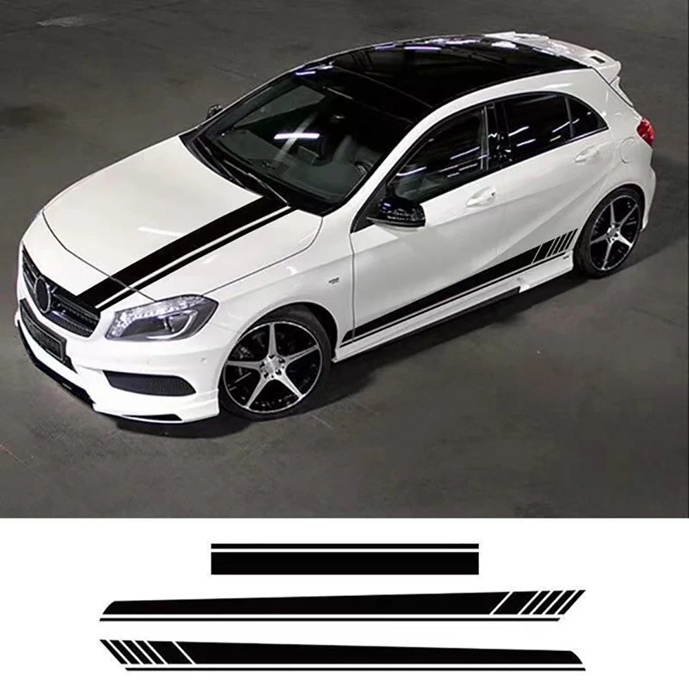 Car Vinyl Stickers Bonnet Decal Decoration Long Strip Door Decal Double Sided Tape for Car Accessories