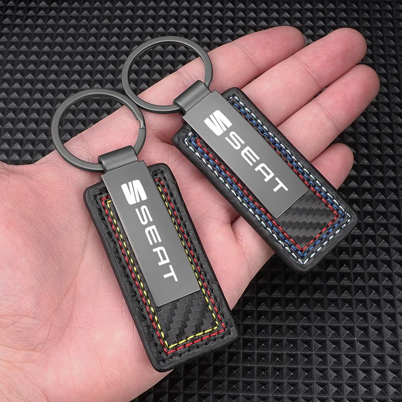 카본 파이버 자동차 키링 키홀더 펜던트 선물 시트 FR 레온 이비자 알테아 엑세 5f Mk2 Mk3 타라코 인테리어 액세서리