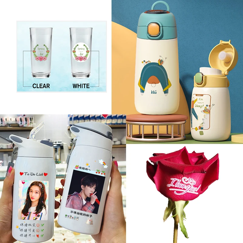 워터슬라이드 데칼 전사지 레이저 투명 흰색 인쇄 가능 워터슬라이드 A4 사이즈 DIY 데칼 선물 공예 세라