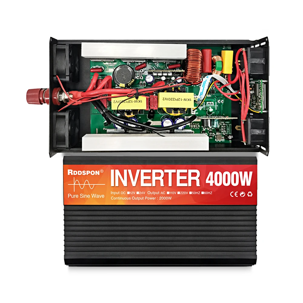 RDDSPON čistý sinus točit se invertor 3000W 4000W 5000W dvojitý nástrčkový LCD displej stejnosměrný 12V 24V na střídavého 220V elektrické napětí konvertor energie poskytnout