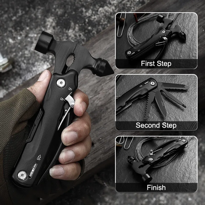 Portable Multitool Survival Hammer Emergency Escape Safety Hammer Cool Gadgets for Camping Hiking,Christmas Birthday Gift 6
