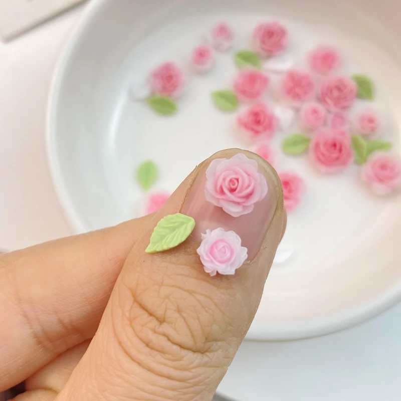 Mixed Pink Flower Nail Charms 3