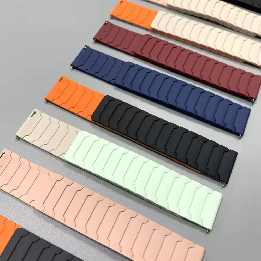 Magnetic Silicone Strap Bracelet, 20/22mm,