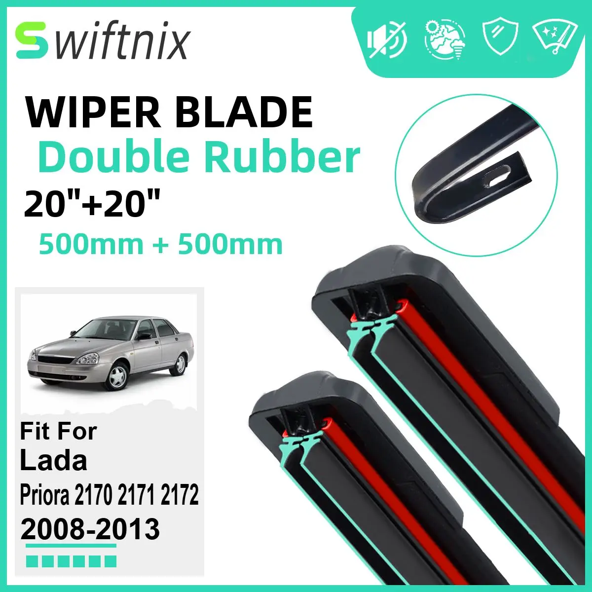 Щетки стеклоочистителя автомобильные резиновые для Lada Priora 2170 2171 2172 2008-2013