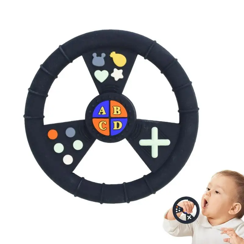 

Baby Silicone Teething Toys Durable and Anti-drop Remote Control Steering Wheel Shape Teether Chew Toy Safe Silicone Material