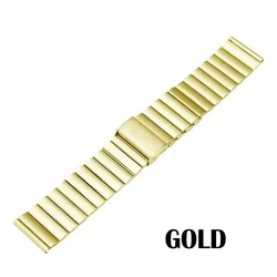 Elegant Stainless Steel Metal Wristwatch Band - Premium Replacement Strap, 20mm/22mm - 20mm (Gold)