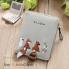 Cute Fox Rabbit Embroidered Purse for women 2 Folding Wallet Girls Small Hasp Coin Pocket Purse Female Designer Short Wallets 5