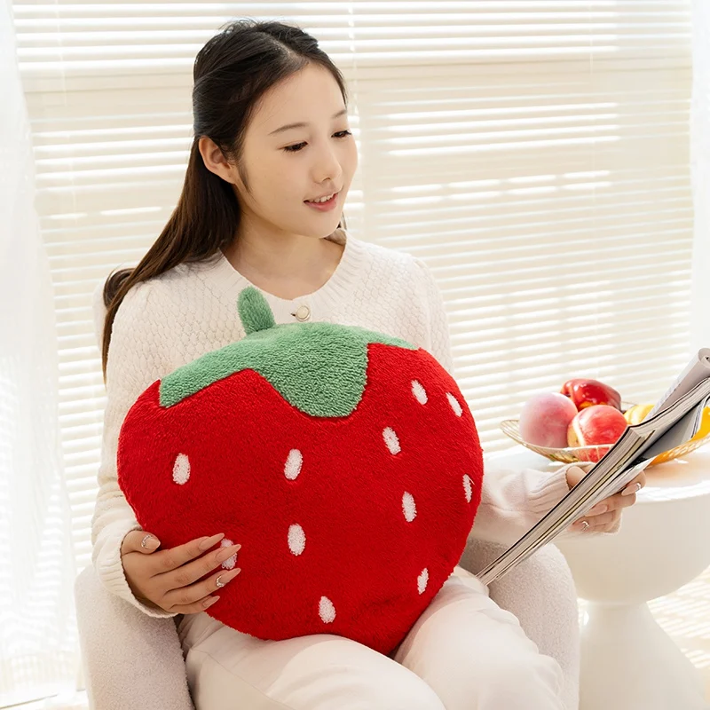 40cm 새로운 부드러운 딸기 플러시 장난감 귀여운 딸기 인형 베개 편안한 딸기 과일 쿠션 여자친구 생일 선물