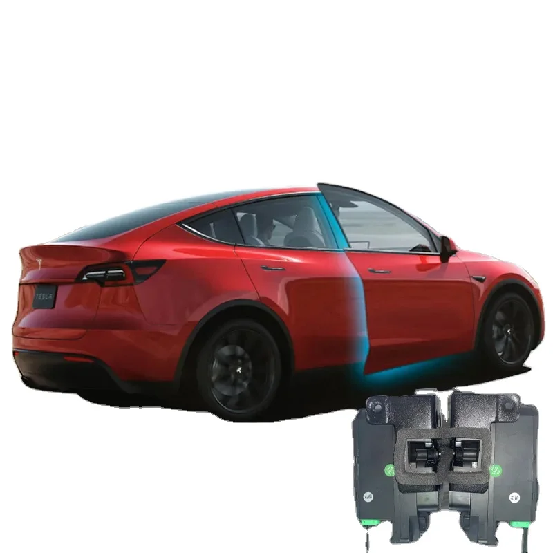 Electric suction door car modification electric door lock upgrade install electric suction lock for Tesla model y 2023 install