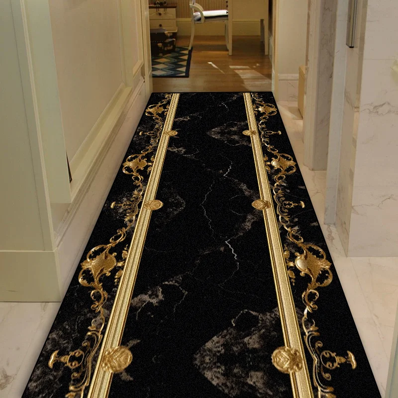 European Style Luxury Long Runner Carpets Hotel Hall Entryway Non-slip Rug Home Stair Corridor Rugs Outdoor Actives Custom Mats 3