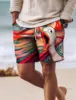 Screaming Chicken Graphic Men's Board Shorts Swim Shorts Swim Trunks Drawstring 3D Prints Quick Dry Short Casual Daily Wear 1