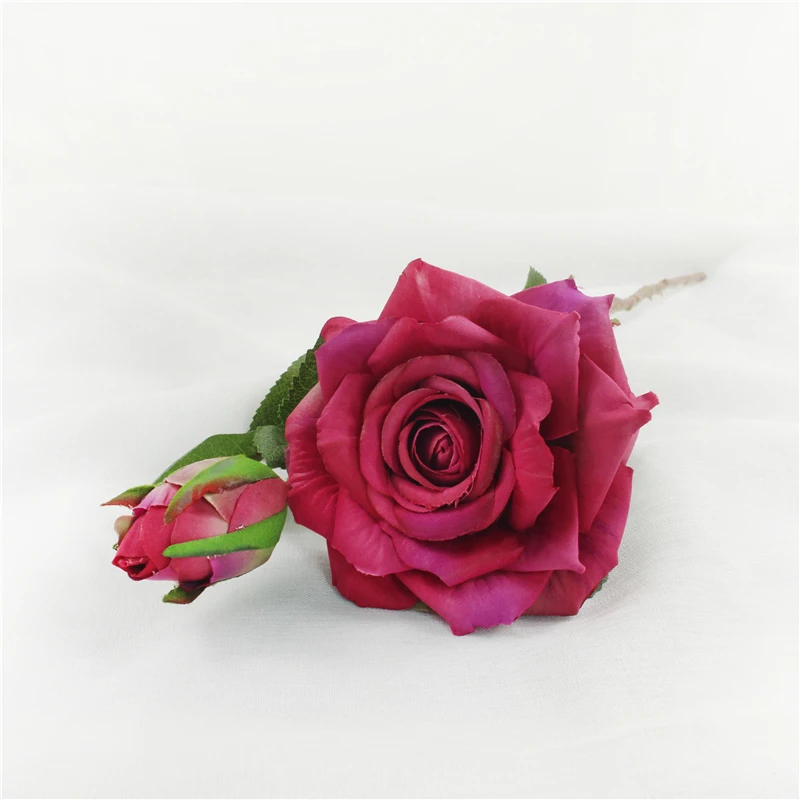 Elegant Real Touch Artificial Rose Bouquet - Latex-Coated Silk for Wedding and Home Décor