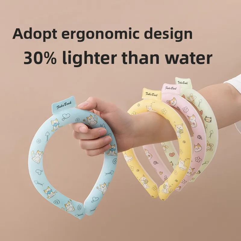 Hot! Japanese summer 28° heatstroke prevention cooling ice collar outdoor sports ice neck cooling ring cartoon PCM neck ring