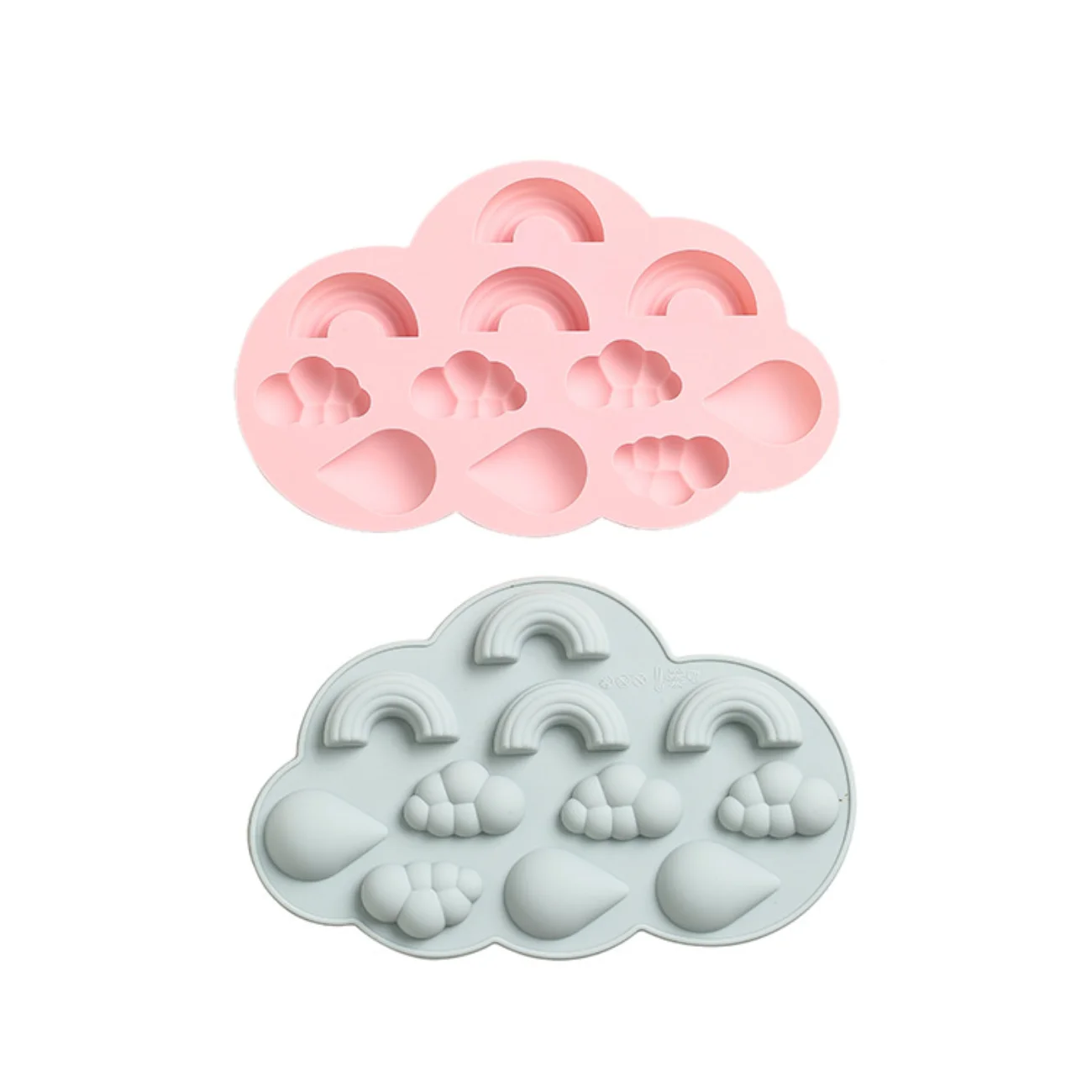 

3D Rainbow Cloud Raindrop Silicone Mold, Cake Border Fondant Molds Cake Decorating Tools Chocolate, Candy, Gumpaste Moulds
