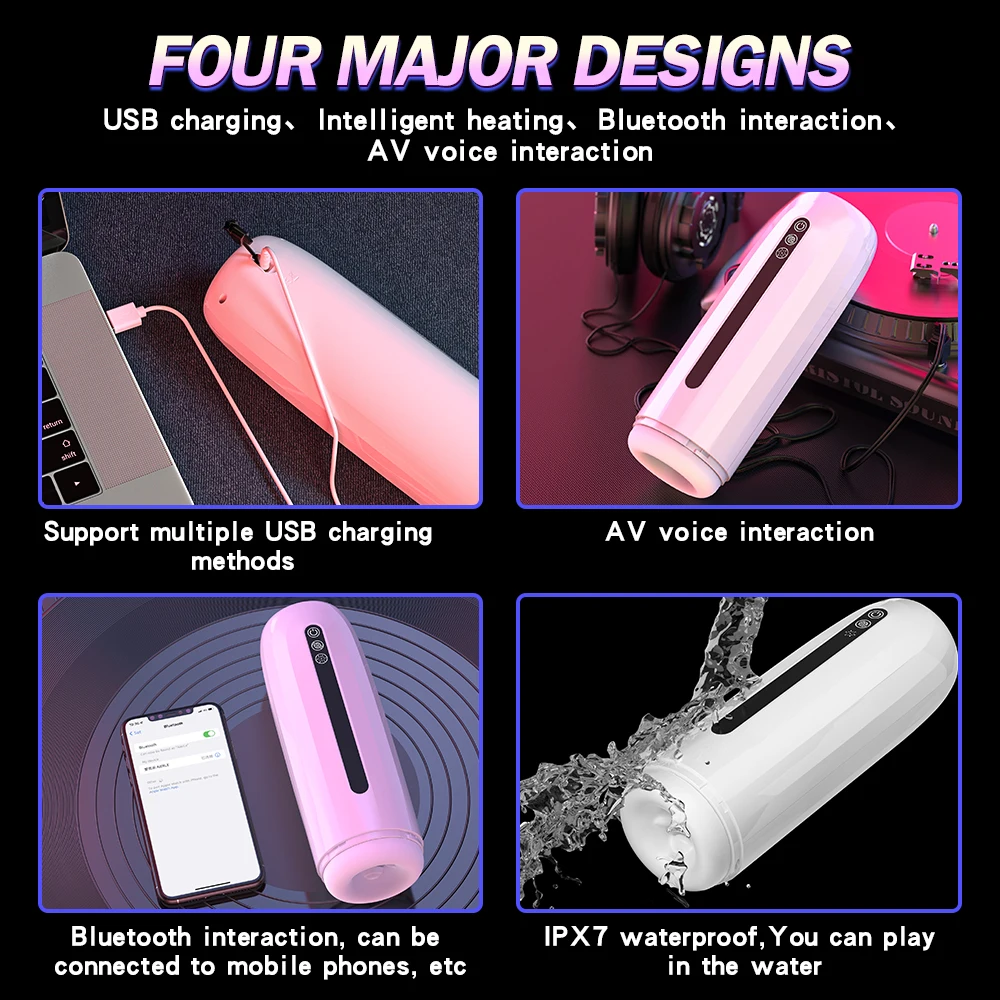 Electric Wearable Telescopic Masturbator Cup For Men Vibration_voghion.com