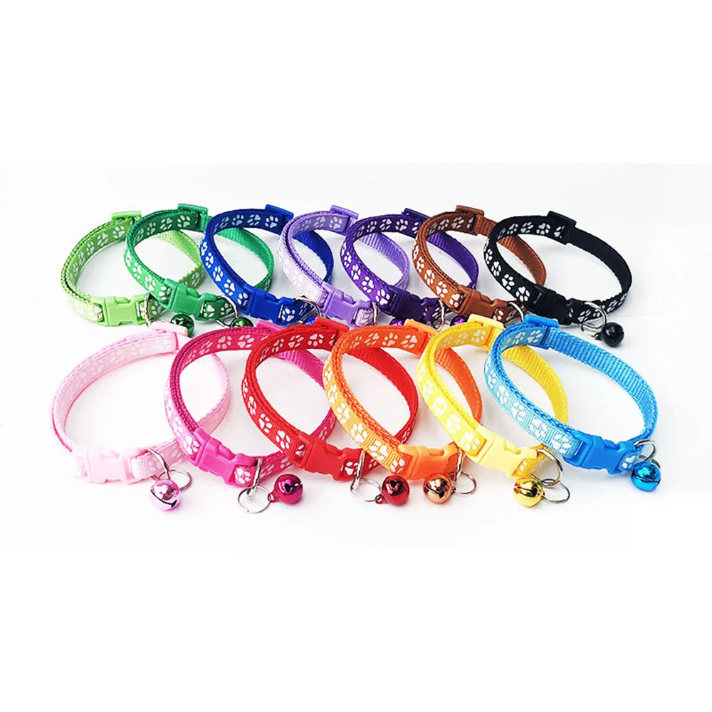 Title 7, Multi-color Adjustable Cat Pet Collar Cute Paw ...