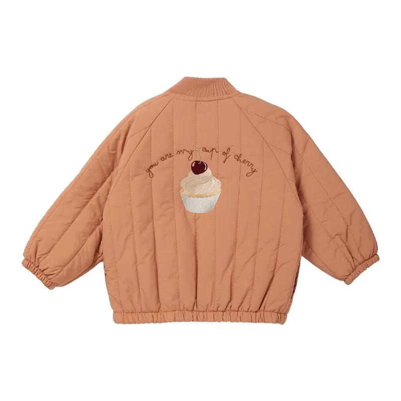 New Winter Children Warm Jacket Girls Lamb Wool Hooded Jacket Boys Swan Printed Cotton Kids Clothing