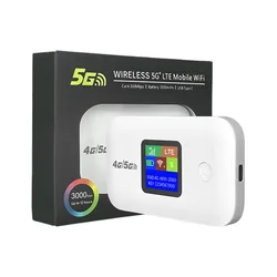 Portable 4G WiFi Router with Strong Signal and LCD Display (White)