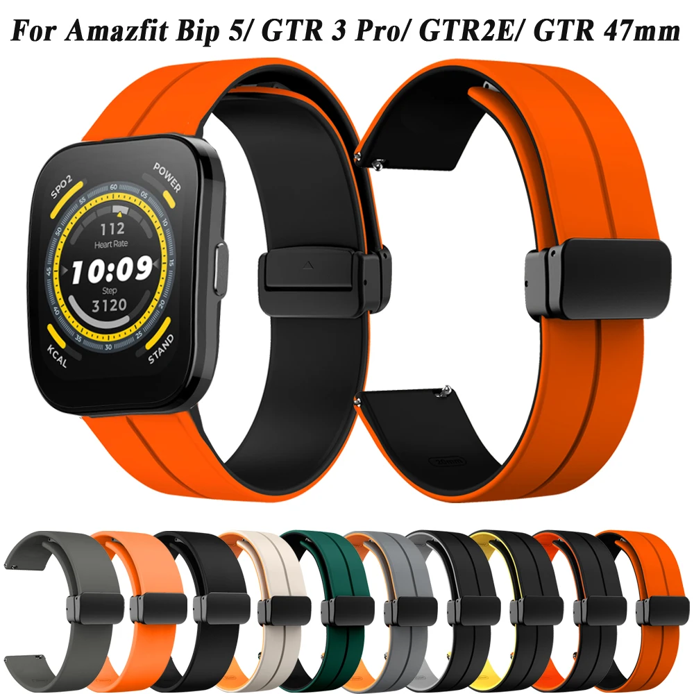 Bracciale In Silicone Da 22Mm Per Cinturini Huami Amazfit Gtr 47Mm Per Cinturino Xiaomi Amazfit Bip 5 /Stratos/Gtr2/Gtr 2E/Gtr 3 Pro/Gtr 4