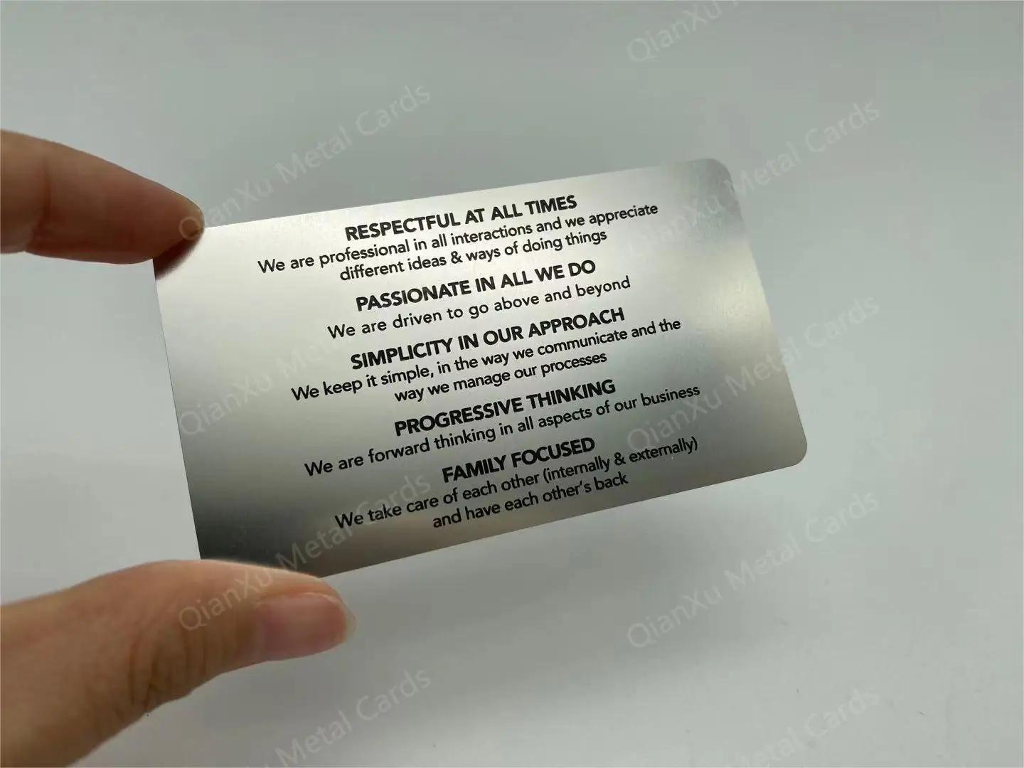 

Stainless Steel Metal Business Cards SUS304 Raw Material Custom CuttingOut Silk Printing With Matt&Brushed&Mirror Finished