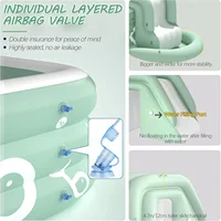 Inflatable Pool with Canopy and Slide,Large Inflatable Swimming Pool for Persons,Family Pool for Backyard, Outdoor 6