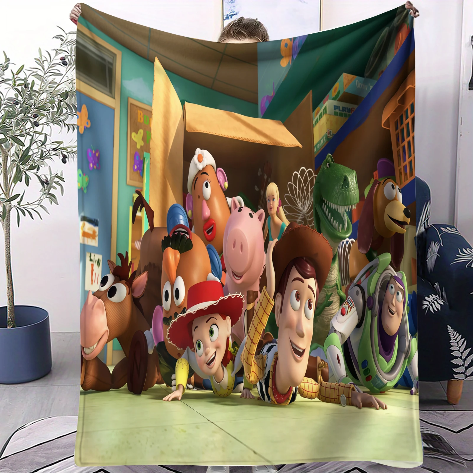 Plaid Doux Toy Story Personnages Disney Pixar | Cadeau Enfant
