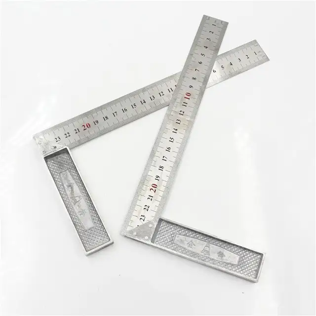 250/300mm Aluminum Handle with Stainless Steel Scale Right Measuring Angle Square Ruler