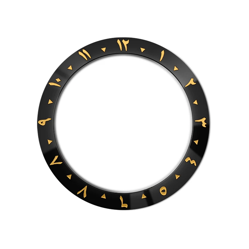 38mm x 30,6mm gebogene arabische Schrift Keramik Lünette Einsatz passt skx007 skx009 srpd gmt sub Uhrengehäuse Männer Uhren ring Refit Teile – Detail 1
