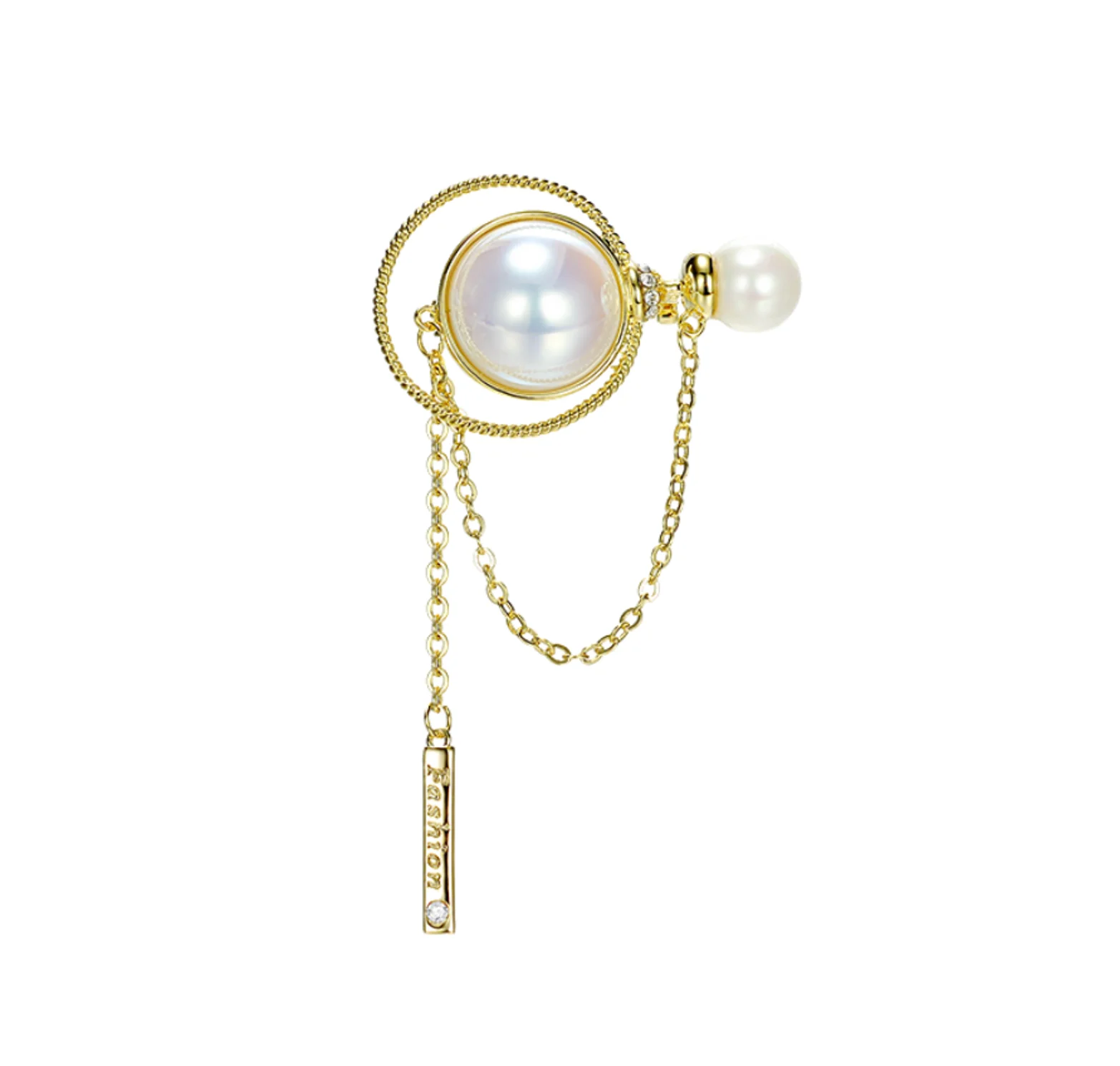 2023 new trend Galaxy imitation pearl copper inlaid zircon Lapel pins Brooch fashion jewelry for women