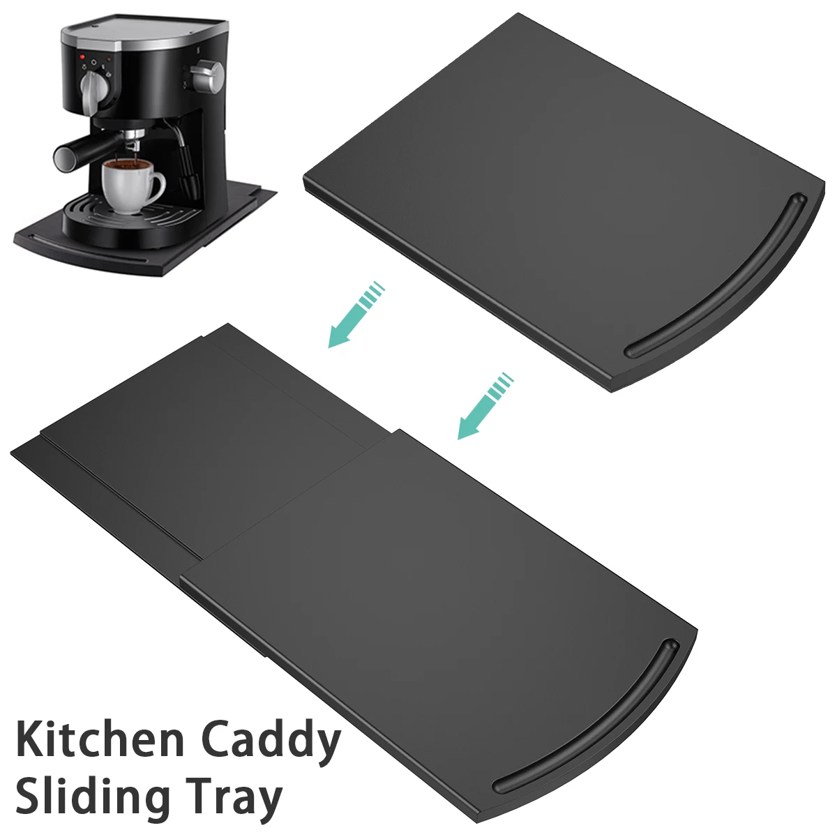 Kitchen Caddy Sliding Tray Sliding Coffee Maker Tray Mat ABS Base