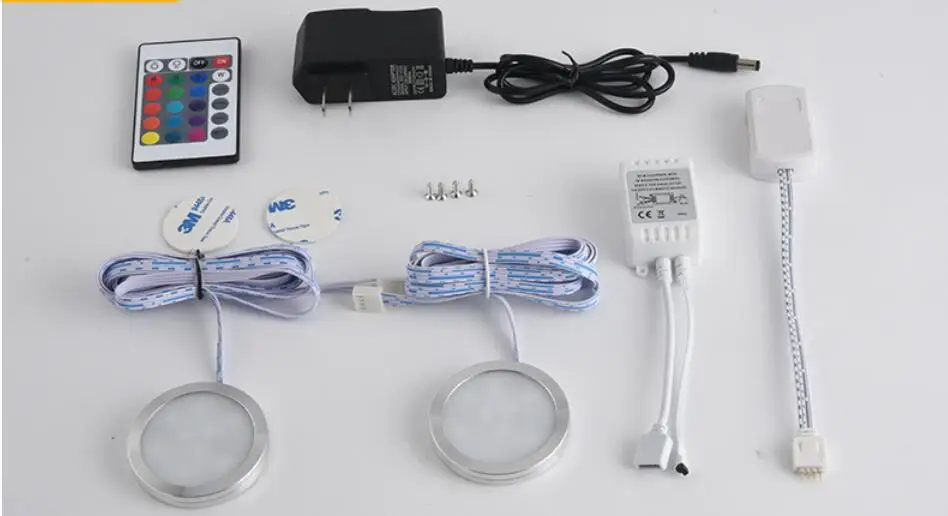 Description Picture 2 of itemUltra-thin Dimmable Recessed LED Under Cabinet Lights Kit LED Puck Lights LED Spotlight for Kitchen Cupboard Closet Lights