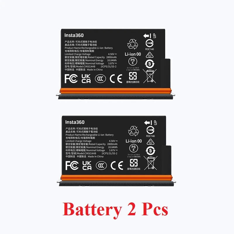 Batterie DF-BX5 2800mAh Pour Insta 360 X5 - Li-ion, Résistante Au Froid (-20°C à 40°C), Avec Boîtier Rangement