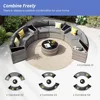 Patio Sectional Furniture Outdoor 11-Piece, Rattan Curved Sofa Set with Storage Table, Pillows, Fit for Pool Backyard Balcony 4