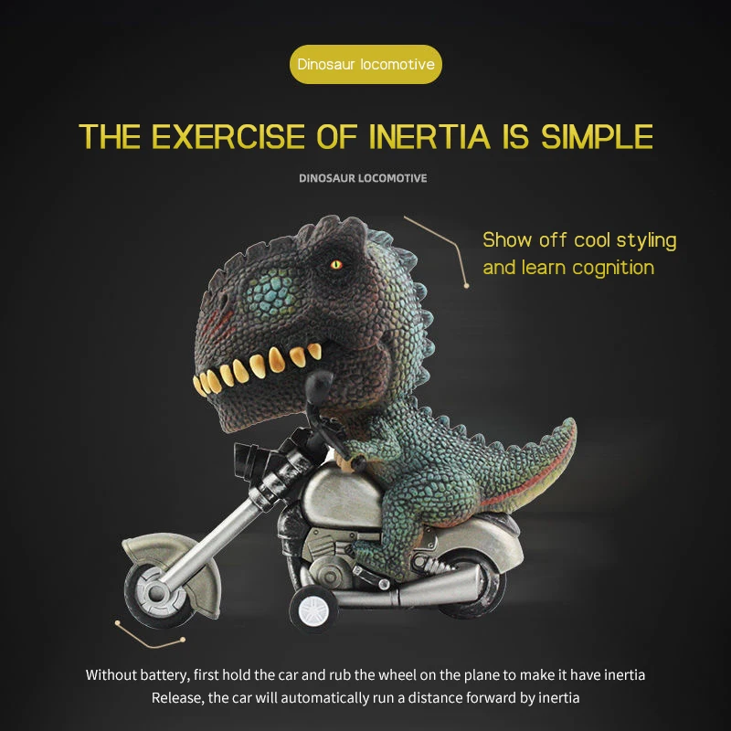 Childrens Dinosaur Modeling Pullback Motorcycle Simulation Locomotive Inertia Car 3