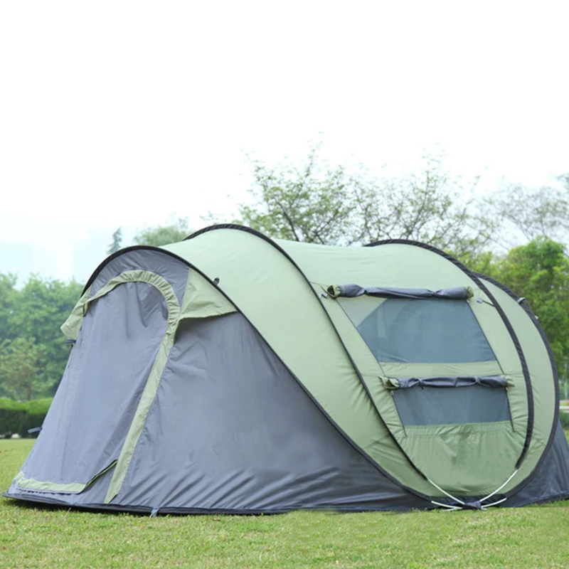 5-8 Person Auto Pop Up Camping Tent Waterproof Outdoor Hike Family Shelter Brown 