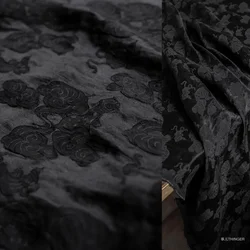 Black Jacquard Fabric for Spring Autumn Paired Skin Friendly Soft Designer Apparel Sewing Fabric Cloth Diy Silk Linen Material