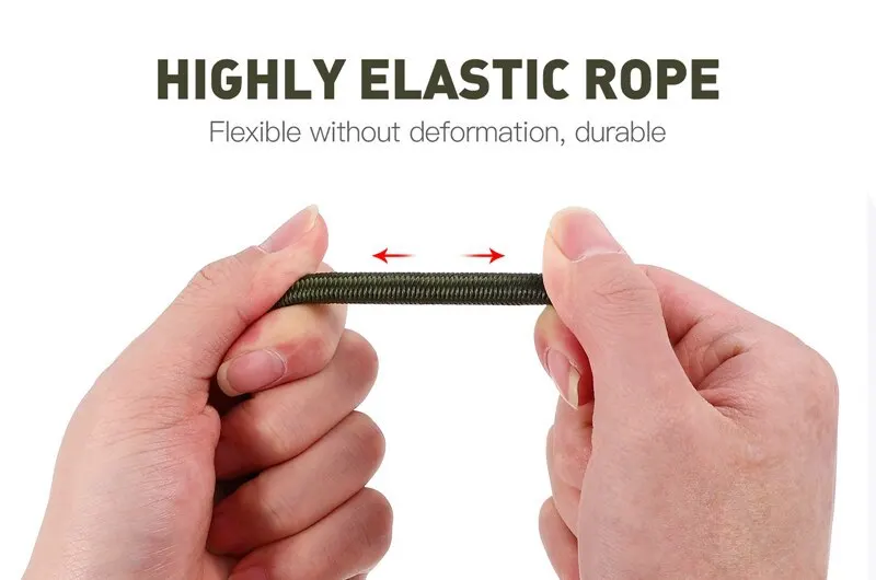 Heavy Duty Bungee Cord Elastic Tie Strap String Carabiner Hooks Kayak Cycling Luggage Packing Ropes Camping Accessories