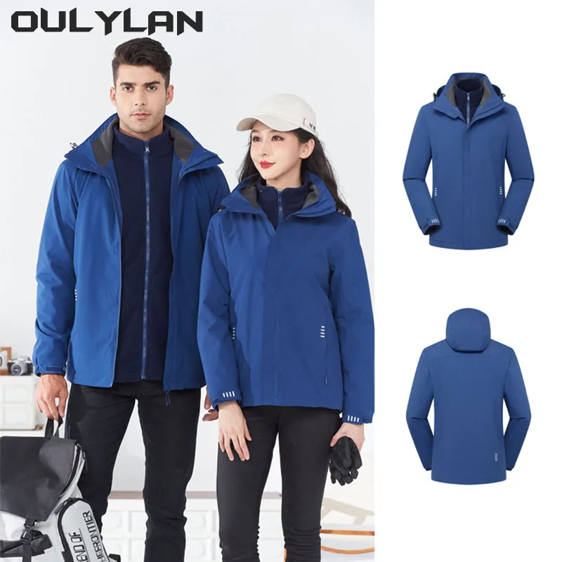 

Oulylan Waterproof Jackets Autumn 3 in 1 Camping Hiking Jacket Women Men Outdoor Sports Coats Climbing Trekking Windbreaker