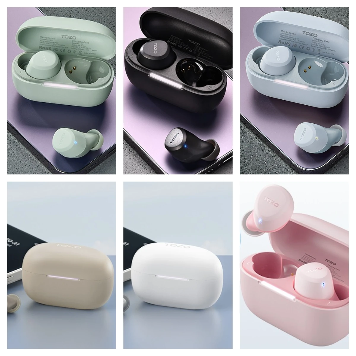 ワイヤレス イヤホン 小型/軽量 (A1-BY-007) TOZO A1-Mini ワイヤレスイヤホン 小型 軽量 AI 通話時ノイズ