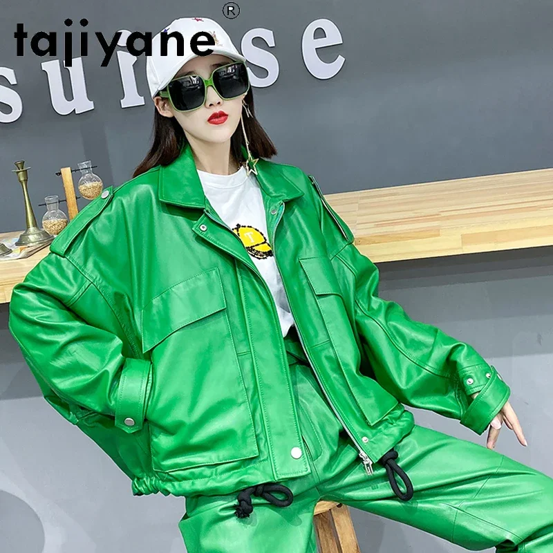 Tajiyane 2022 Spring Real Leather Clothes for Women Ladues Genuine