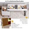 Vanity desk with mirror and lights, 3 Color Touch Screen Dimming Mirror, Adjustable Cabinet and 5 Sliding Drawers, Power Strip 3