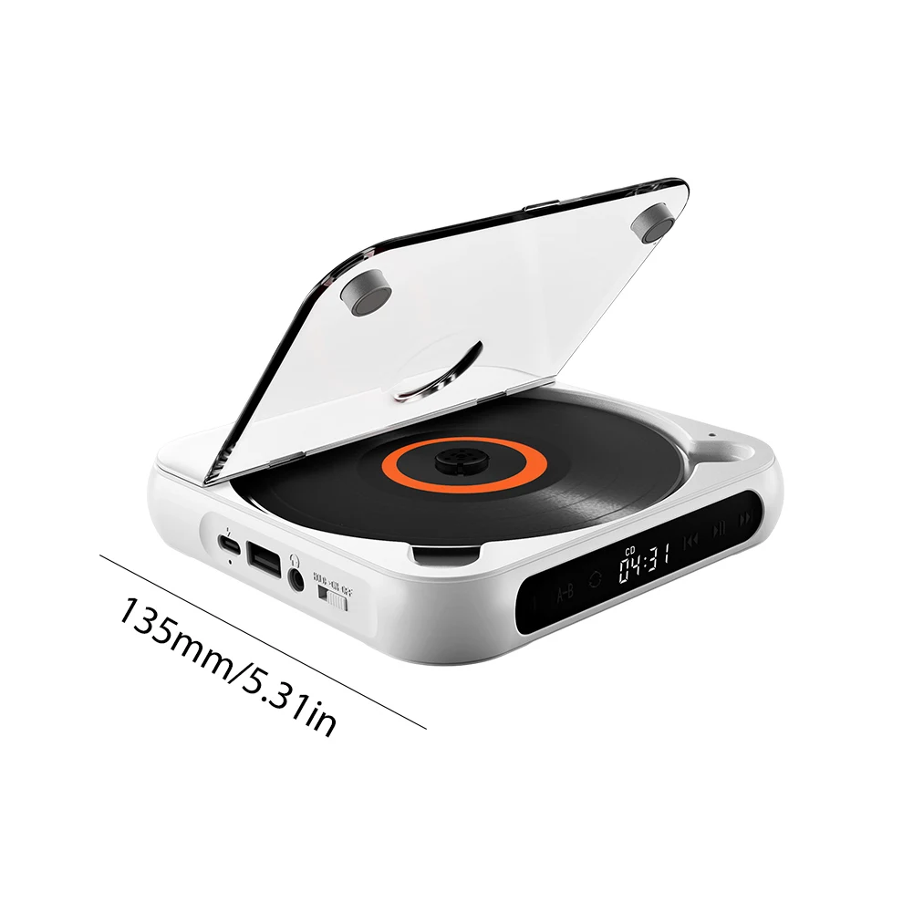 Portable CD Player A-B Repeat Bluetooth Speaker Stereo HIFI Music CD Player Walkman Memory Function 1200MAh Battery for Home Car