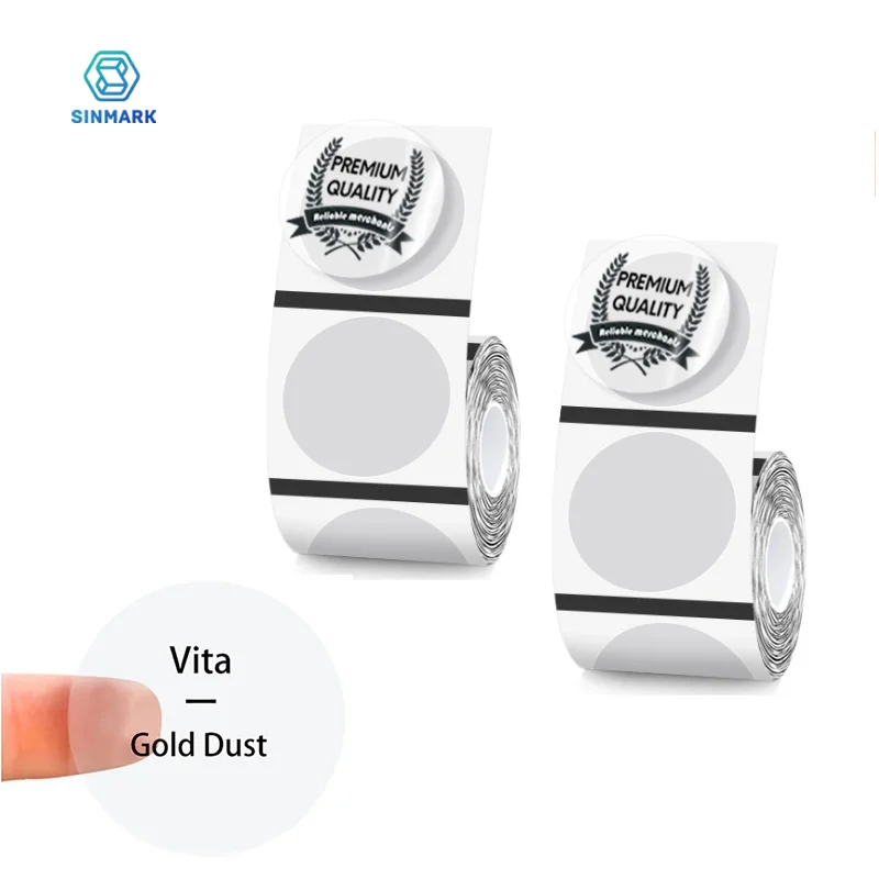 1/2/3 rouleaux d'étiquettes rondes transparentes en papier, rouleau d'étiquettes adhésives thermiques pour Phomemo M110/120/200 E210 P50 DETONG P1 SINMARK