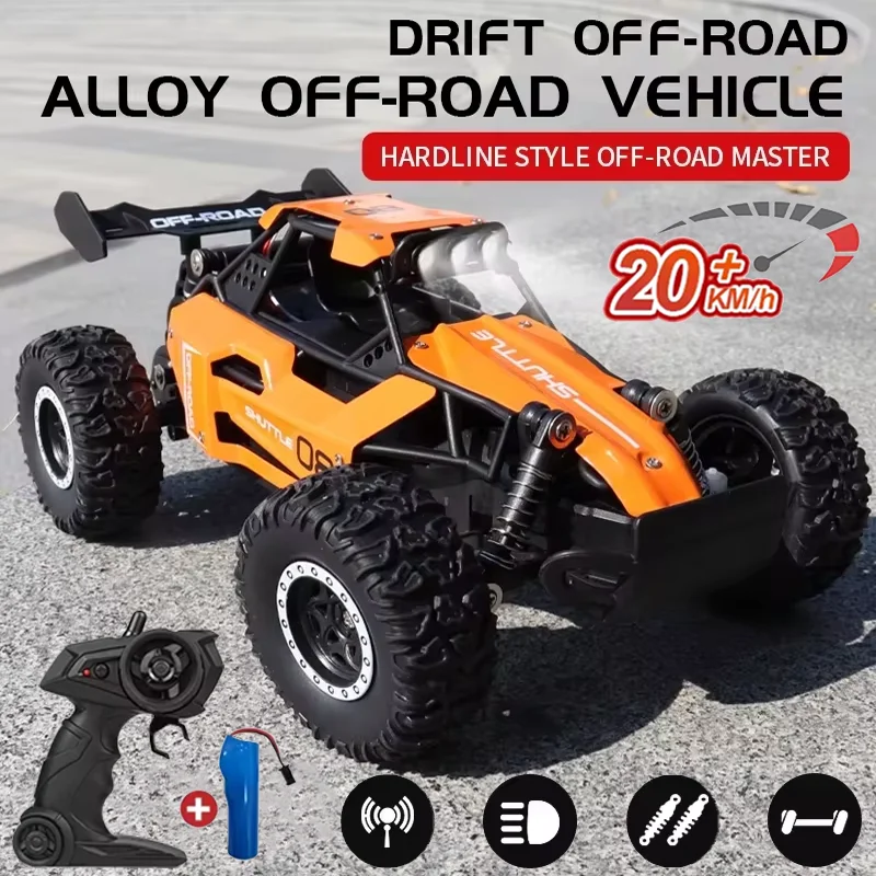 RC Car Remote Control Buggy Truck Racing Climbing Drift Children Boy Toys Gift 2WD 1:16 2.4G with Led Lights pull back car