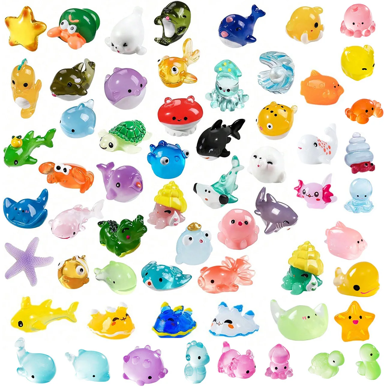 Ocean Resin Miniature Sea Animal Figurines - Aquarium Ornaments and Home Decor