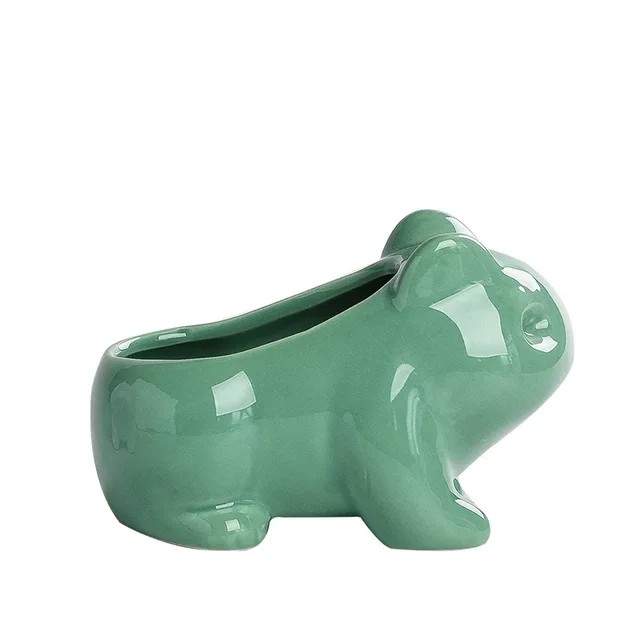 Mini Pot de fleurs créatif en céramique, jardinière succulente avec trou, plantes vertes mignonnes, décoration de jardin de maison en plein air 6
